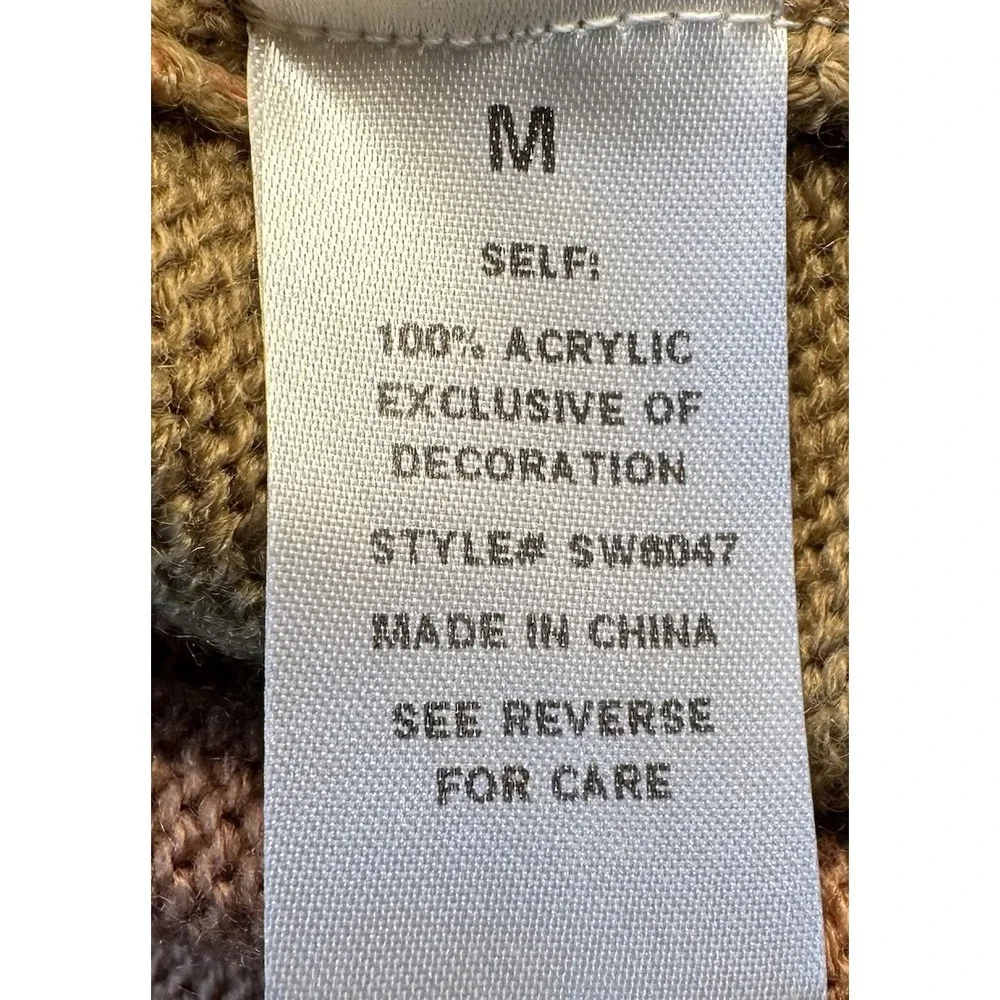 See and Be Seen Cardigan Sweater Womens Size M Brown Shades Long Sleeve Pockets - Picture 4 of 9